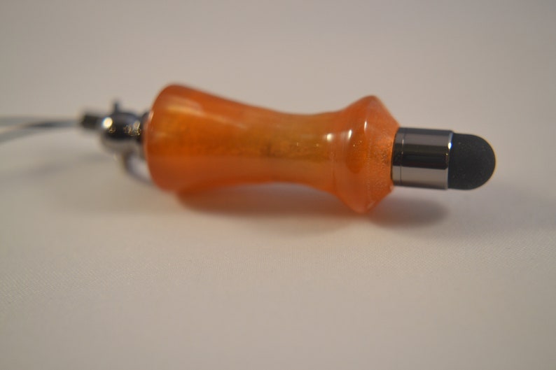 Mini Stylus in Swirled Honey Gold Acrylic with Gun Metal Accents