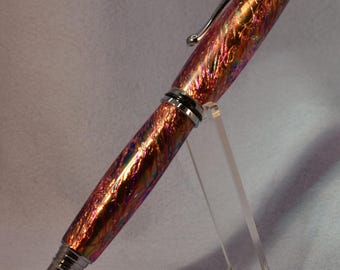 Hand‑Turned Sparkling Acrylic Fountain Pen • Chrome Hardware • Medium or EF Nib