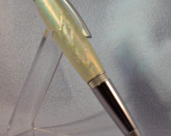 Hand‑Turned Sierra Twist Pen in Moonglow Acrylic • Chrome Hardware • Parker‑Style Refill