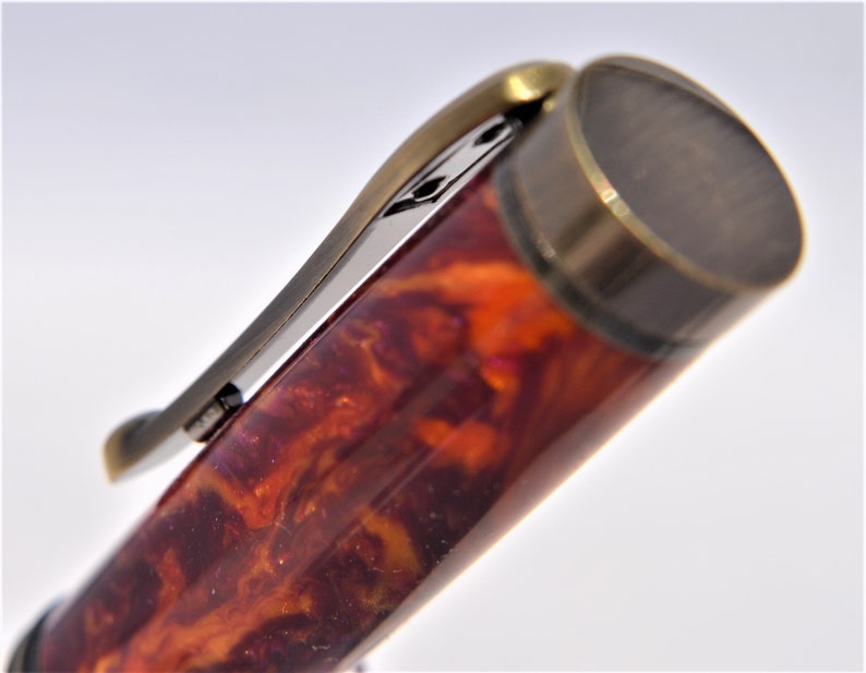 Buy A Beautiful Modestro Fountain Pen in inferno Acrylic and Antique