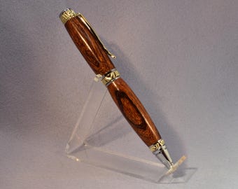 Ironwood Cigar Pen • Handmade Wooden Pen • Large Luxury Ballpoint • Gold & Chrome Accents • Parker Refill