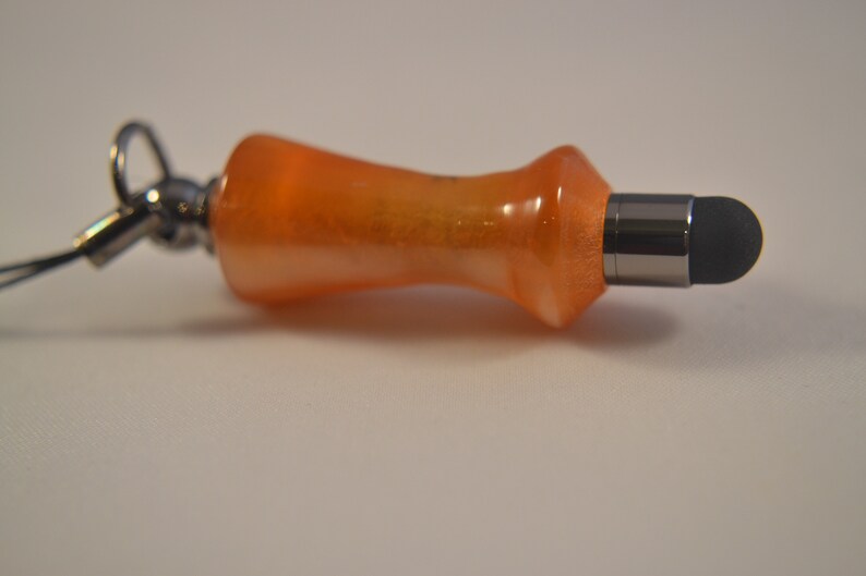 Mini Stylus in Swirled Honey Gold Acrylic with Gun Metal Accents