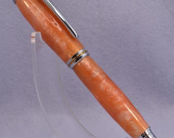 Shimmering "Peach" Acrylic Glistening on a Medium-Priced Fountain Pen JoWo #5 nib