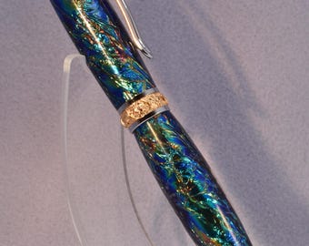 Junior Aaron Fountain Pen – Hand‑Cast Night Opalescent Acrylic – JoWo #6 Nib – Custom Handmade Pen
