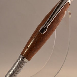 Manly Twist Pen in Dark Red Meranti with Chrome Accents