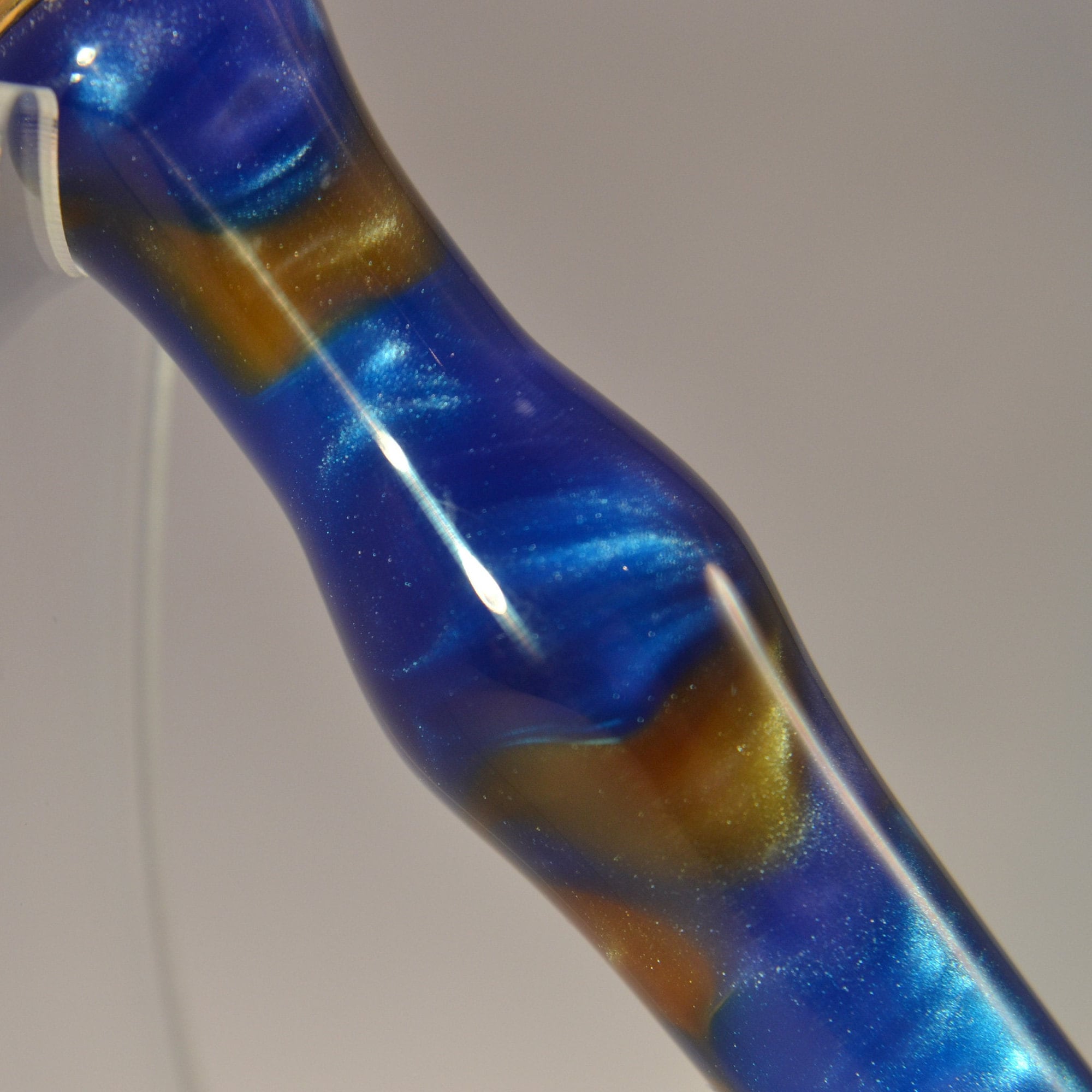 Acrylic Sewing Seam Ripper, Blue, Bronze, Gold Accents