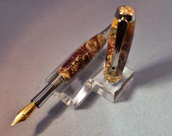 Junior Aaron Fountain Pen – Hand‑Cast Dried Flower Epoxy • JoWo #6 Nib • Handmade