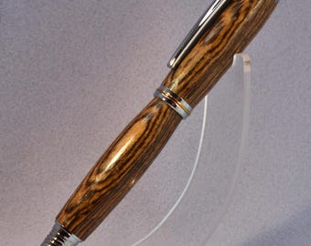 Cocobolo Fountain Pen – Hand‑Turned Jr C – German Iridium Nib – Medium, Fine, or Rollerball