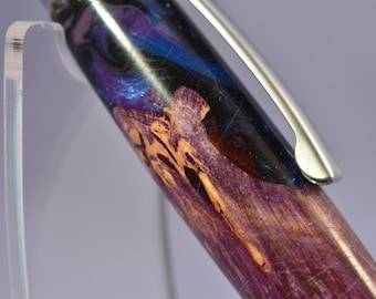 Diamond Knurl Pen in "Hybrid Forest" and Chrome Plating