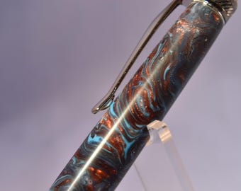 Best Click Pen Ever in "Mountain Lodge" with Nickel Silver and Gun Metal Accents