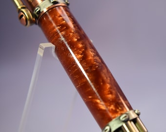 Kupfer, Messing und geschmolzene Bronze Steampunk Stift in Acryl!  Kupfer 1