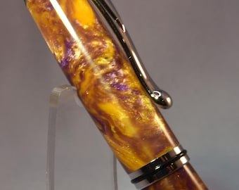 Warm "Burma Gold" acrylic finish on a Fine Jr. George fountain pen.