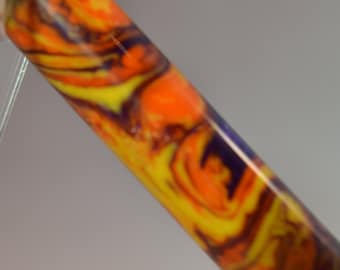 Handcrafted Fountain Pen: Chromatic Springs Acrylic, Silver & Gold Accents