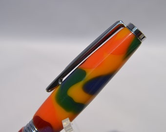 It's a "Carnival" Acrylic Pen with Bright Chrome Accents