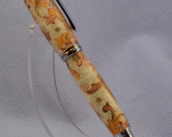 Italian Paper Acrylic Fountain Pen • JoWo #5 Nib • Chrome & Gold Accents F