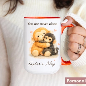 Punch Monkey Ceramic Mug, Viral Japanese Macaque Art Coffee Cup