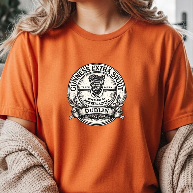 St Patricks Day Guinness Extra Stout Dublin T-Shirt | Vintage Beer Label Tee Bild 10