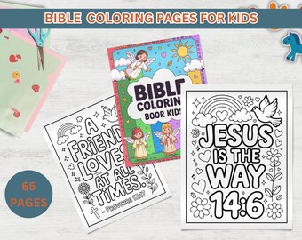 Bible Coloring Pages for Kids - Printable Bible Coloring - Activity Sheets for Kids - Christian Coloring Pages - Instant Download