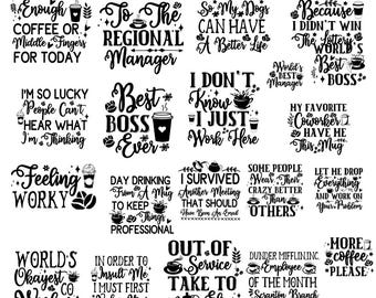 Office Humor SVG Bundle | Funny Coffee Quotes for Mugs & Shirts (svg, jpg and png)