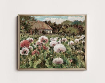 Impresión digital de arte de pared de jardín vintage