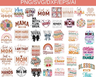 Mom PNG Bundle - Mom Life PNG Design - Mother’s Day Shirt Design - Retro Mom SVG - Mom Sublimation Designs - Instant Download