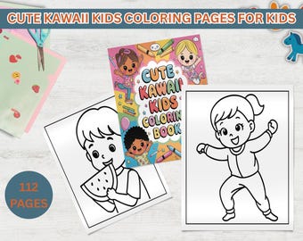 Cute Kawaii Kids Coloring Pages for Kids - Kids Coloring Sheets - Fun Coloring Pages - Cute Coloring Pintables - Instant Download