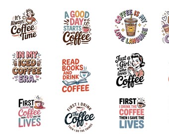 Retro Style Coffee SVG Collection (png and dxf)
