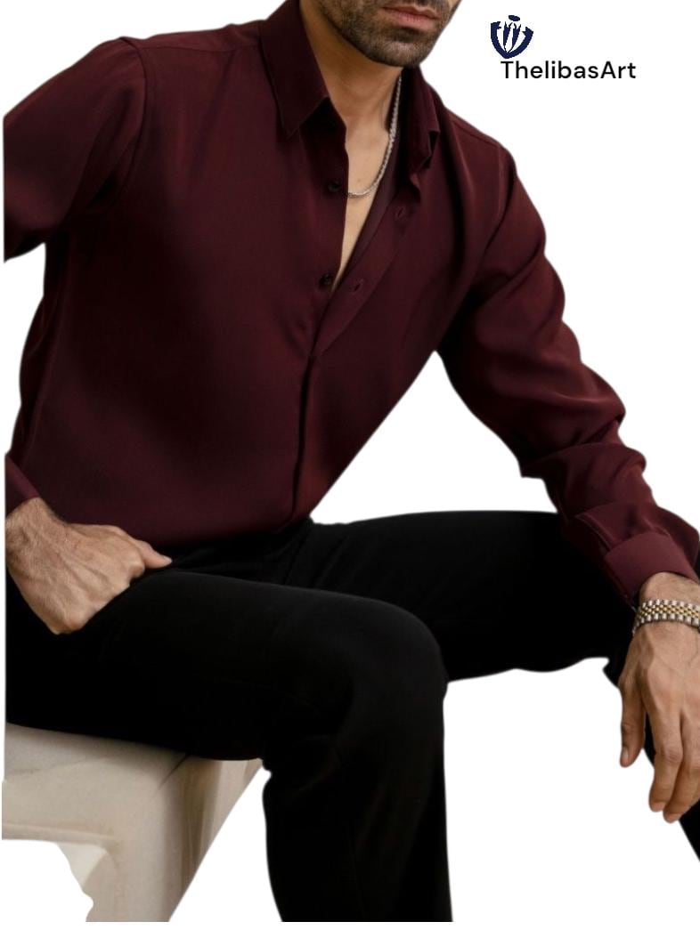 Maroon Shirt & Black Pant Suit, Elegant Wedding Outfit - Etsy