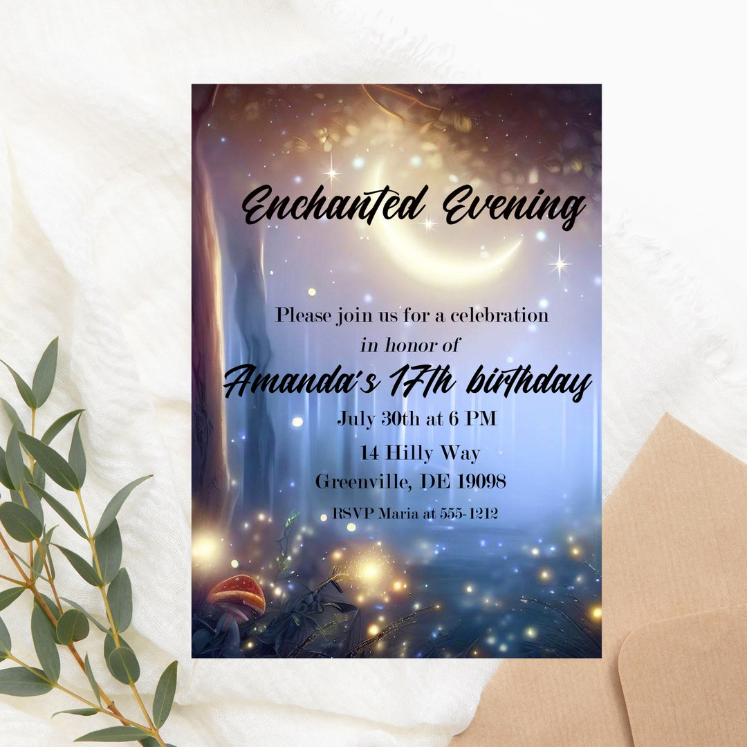 Enchanted Evening Invitation PRINTABLE Magical Evening Invitation ...