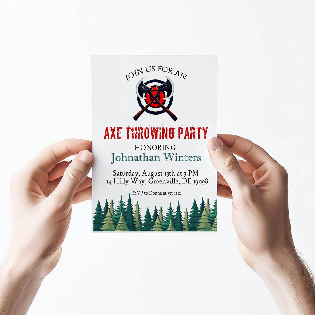Axe Throwing Party Invitation PRINTABLE Lumberjack Birthday Invitation