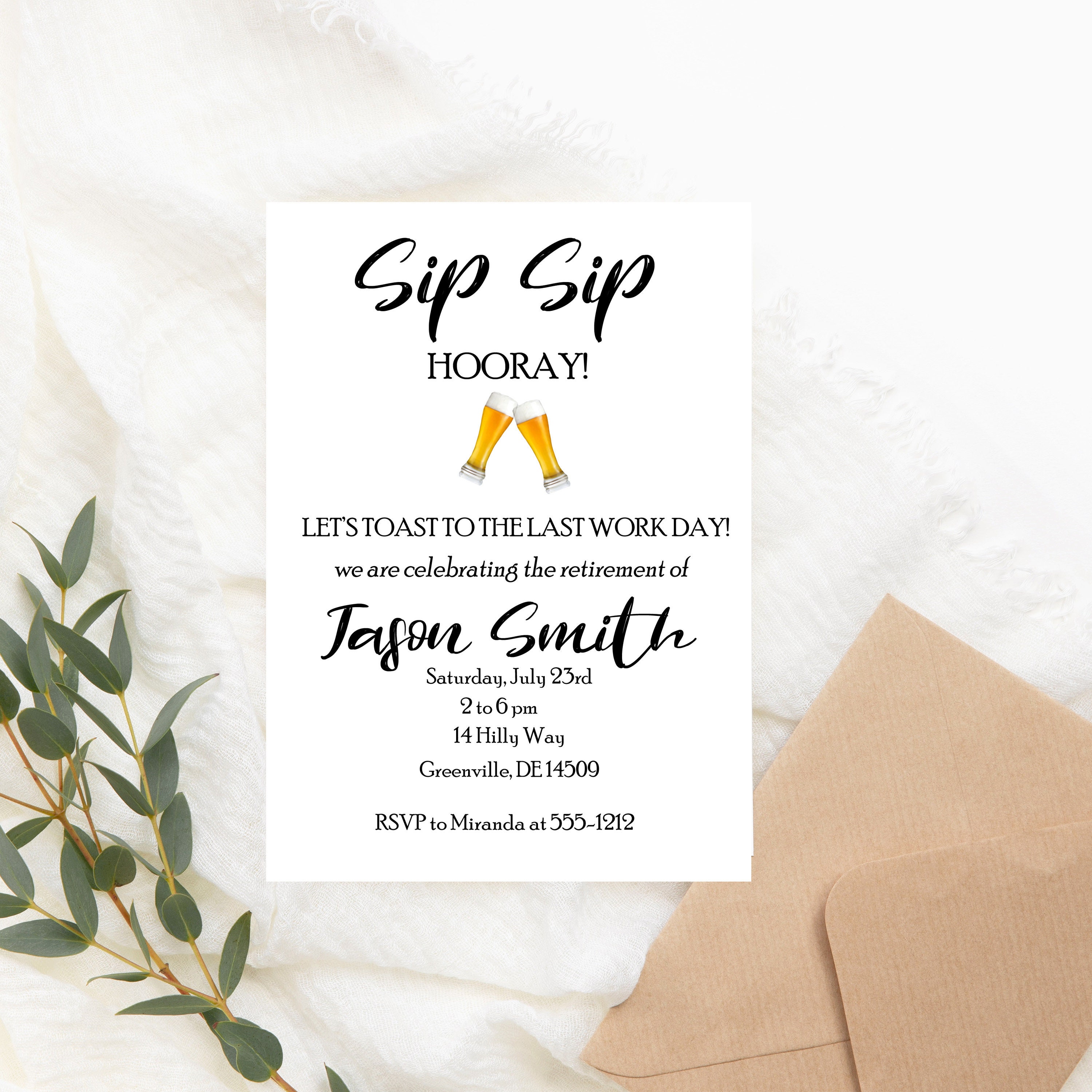 Funny Retirement Party Invitation PRINTABLE Sip Sip Hooray - Etsy Funny Retirement Party Invitation PRINTABLE Sip Sip Hooray - Etsy