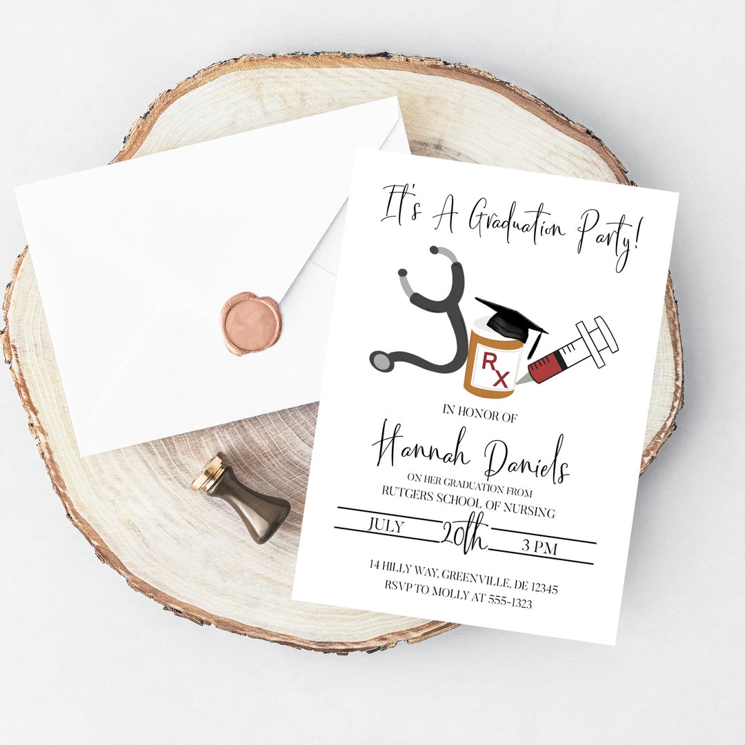 PRINTABLE Nursing Graduation Invitation - Safety First Invitation ...