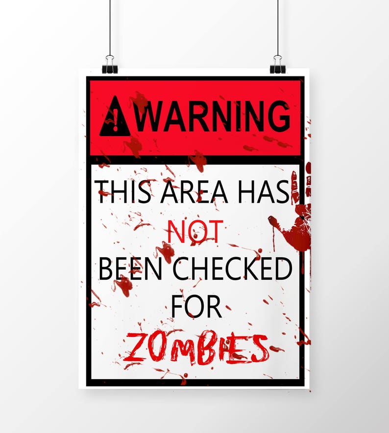 PRINTABLE Zombie Sign for Halloween Party or Halloween Decor - Etsy