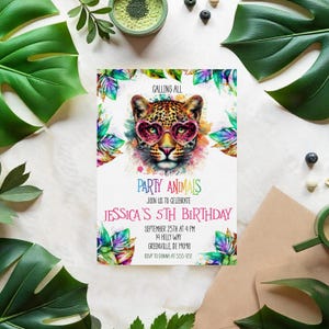 Calling All Party Animals PRINTABLE Birthday Party Invitation - Leopard Jungle Party Invite