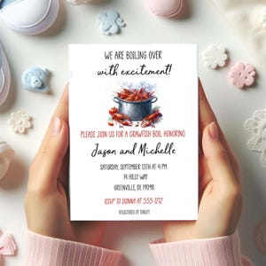 Crawfish Boil Baby Shower Invitation – Printable Cajun Baby Shower Invite – Editable 5x7 Seafood Boil Theme – Southern Baby Celebration