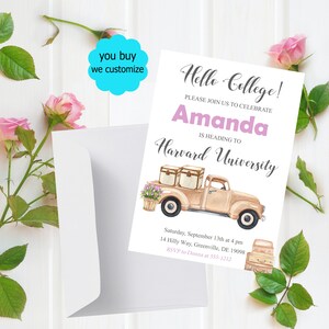 College Trunk Party Invitation PRINTABLE - Graduation invitation -  College Going Away Party Invite - Editable Text