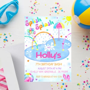 Splash Pad Birthday Party Invitation PRINTABLE- Splash Pad Party Invite - Summer Birthday Party Invitation - Pool Party