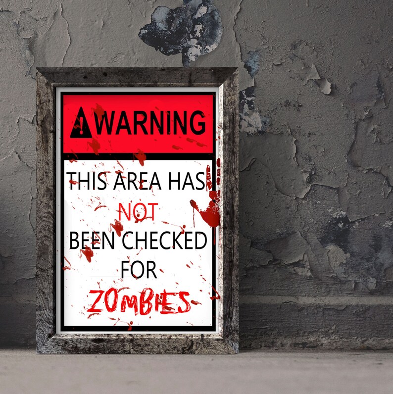 PRINTABLE Zombie Sign for Halloween Party or Halloween Decor - Etsy