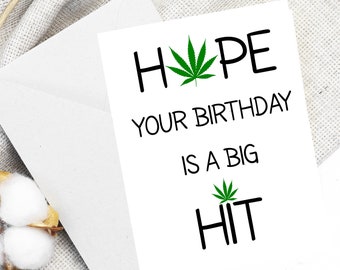 printable pot birthday card funny stoner card marijuana etsy