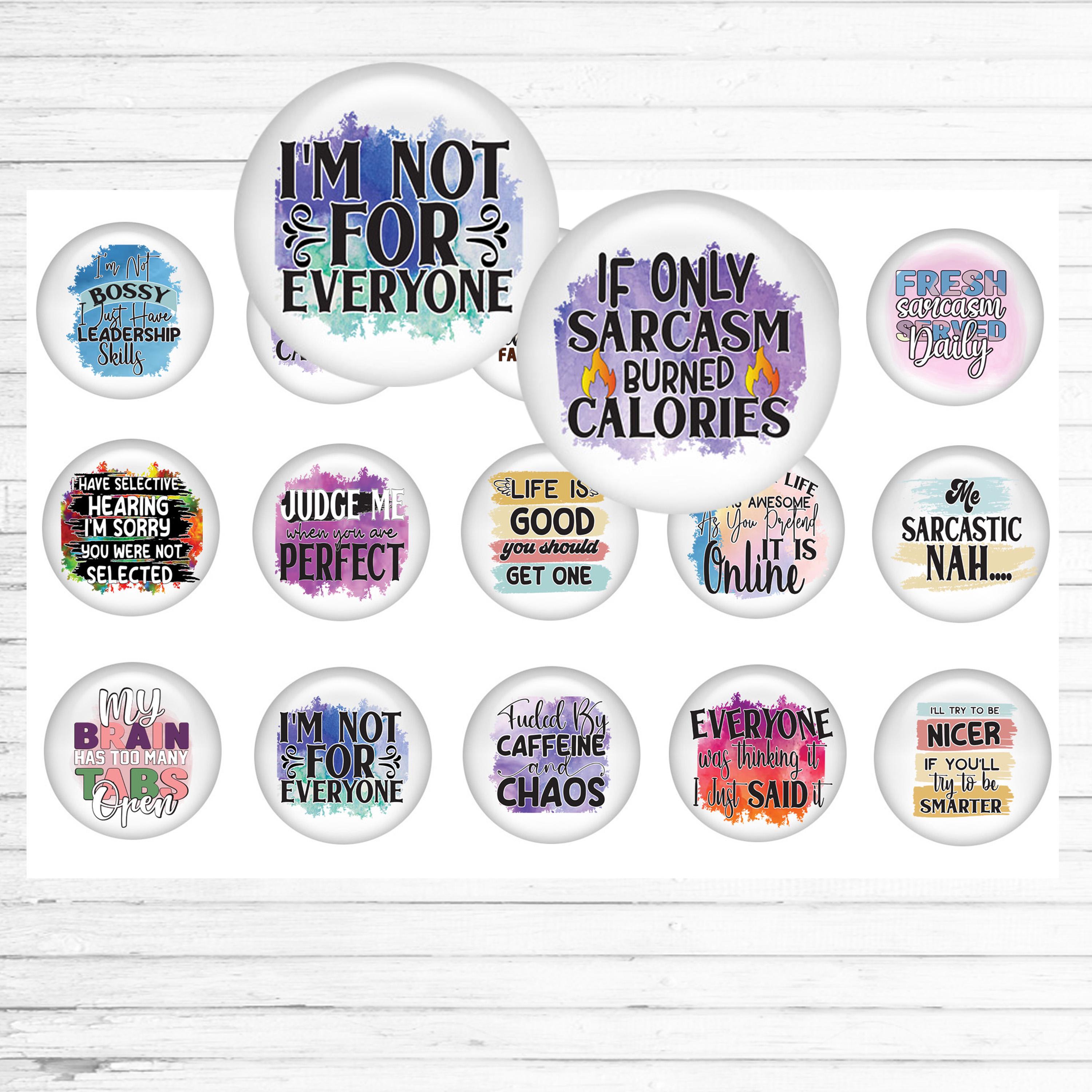 32 Easy Magnet Crafts for Kids 16 Sassy Sarcastic Quotes Bottle Cap Images - Funny Colorful Sayings -…