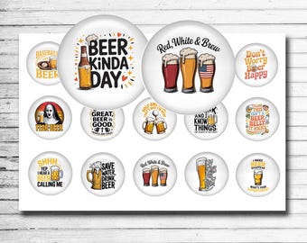 Funny Beer Quotes Bottle Cap Sheet – Printable Beer Sayings – Craft Bottle Cap Images – DIY Bar Crafts – Beer Lover Graphics