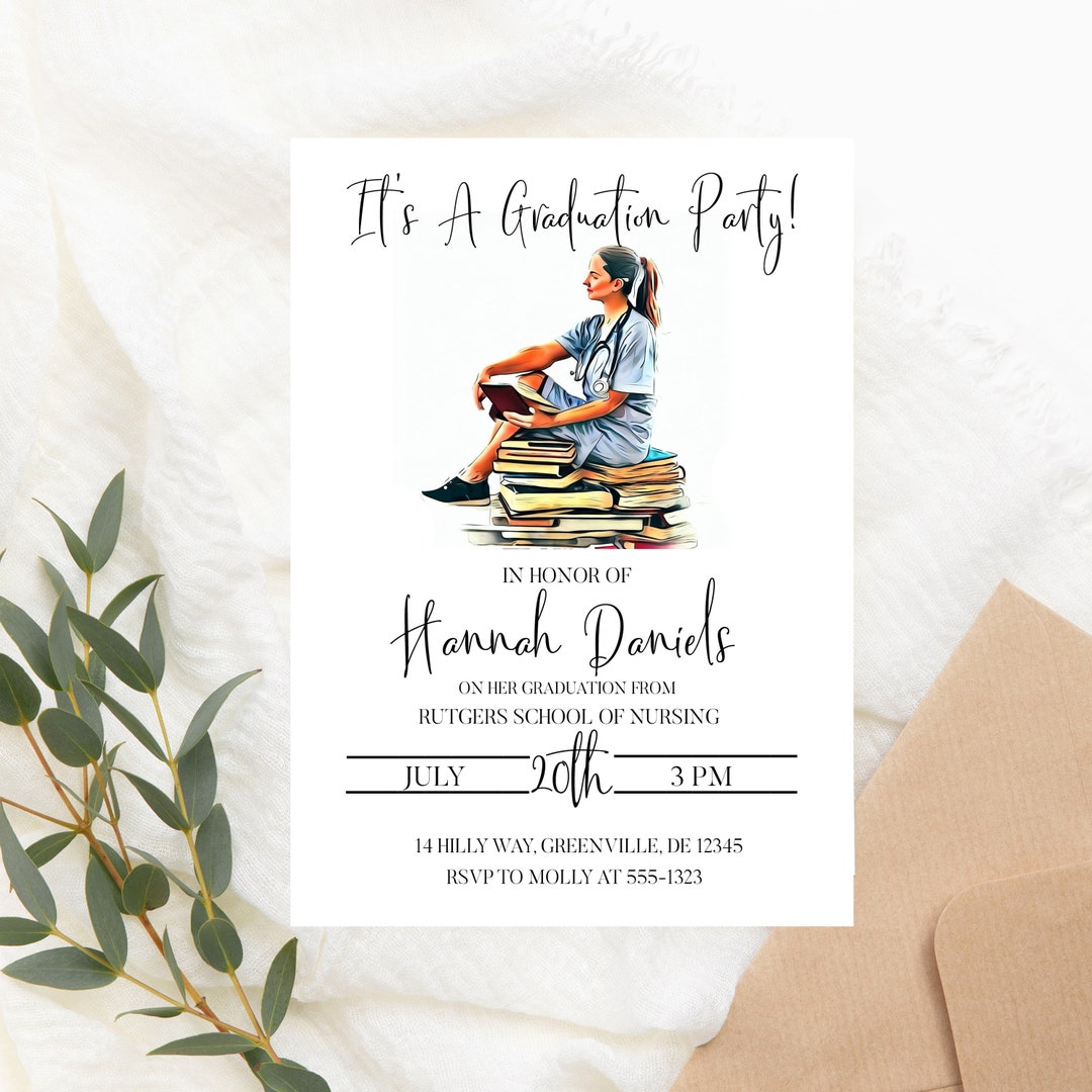 PRINTABLE Nursing Graduation Invitation Safety First Invitation Doctor ...