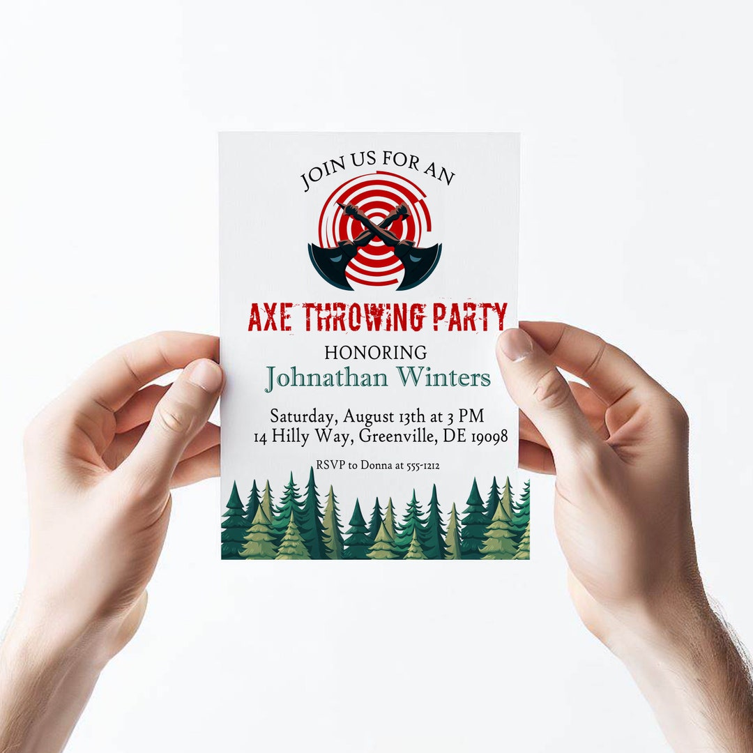 Axe Throwing Party Invitation PRINTABLE Lumberjack Birthday Invitation