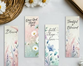 Christian Bookmark Printable - Floral Spiritual Bookmark Set –  Printable PDF And PNG Sublimation
