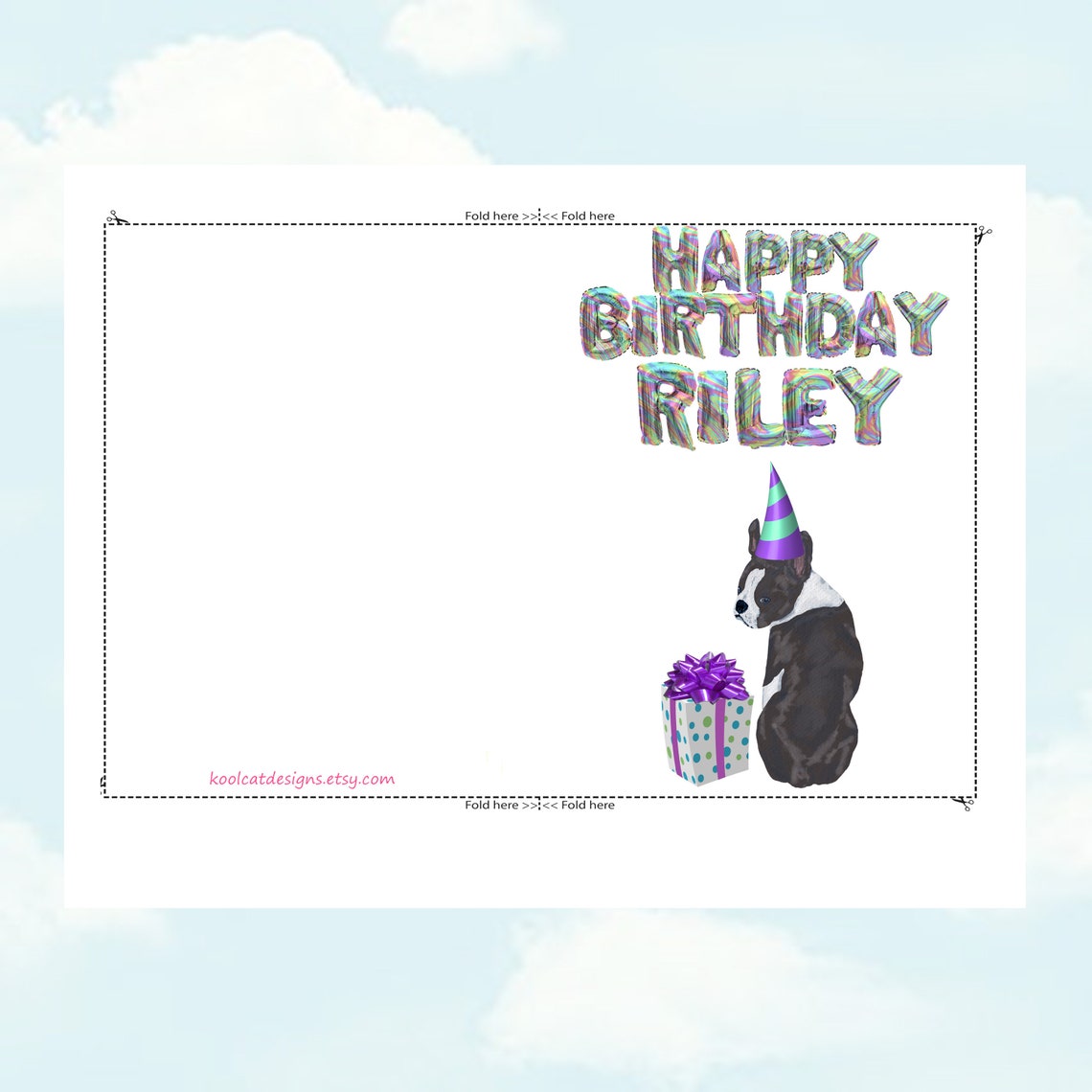 Custom PRINTABLE Dog Birthday Card Dog Birthday Party Card | Etsy