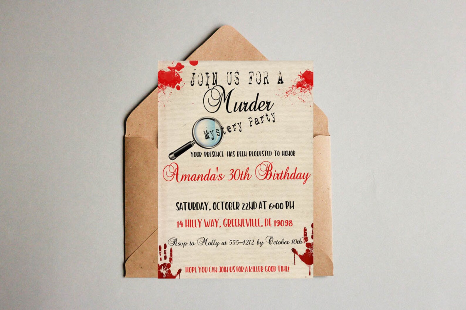 Murder Mystery Party Invitation PRINTABLE Murder Dinner | Etsy