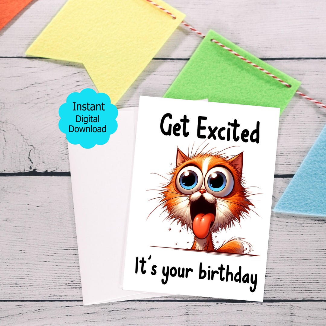 Funny Sarcastic Cat Birthday Card Printable – Grumpy Cat Humor ...