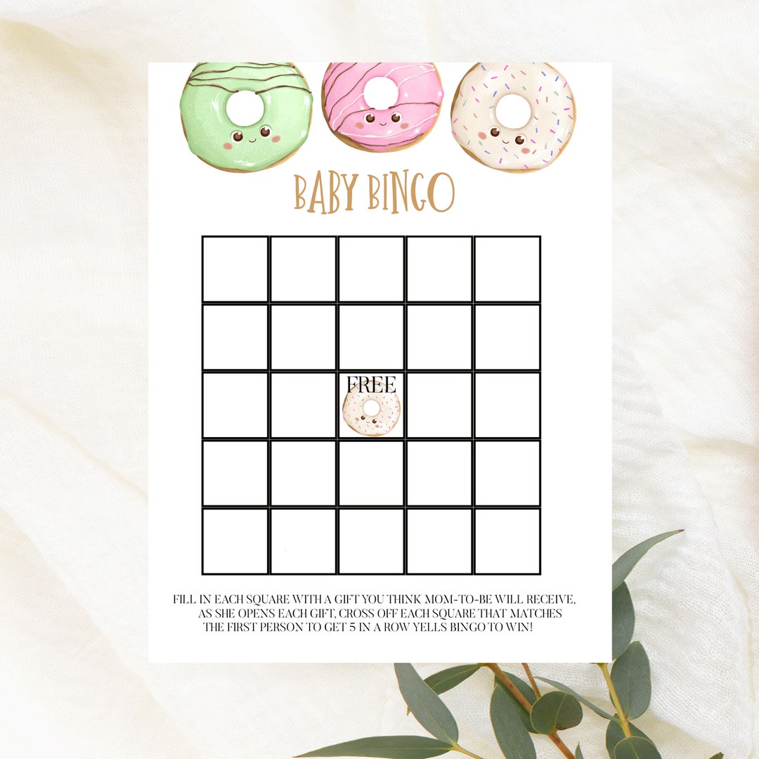 PRINTABLE Baby Shower Bingo Cards Donuts Baby Shower Games Instant ...