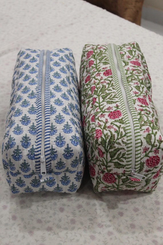 Block Print Quilted Hair Tool Bag, Dyson Airwrap/Airstrait Bag, Travel Case, Gift for women