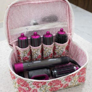 Dyson Airwrap Storage Bag | Floral Hair Tool Case | Luxury Travel Vanity Organizer for Dyson Accessories